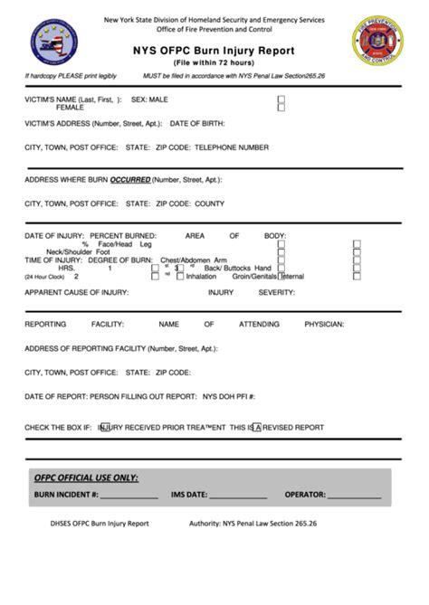 bureau of fire protection hotline|NYS OFPC Burn Injury Report.